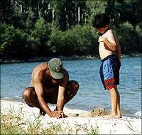 When the boat allowed us to accompany it, we sailed to a distant shore for a picnic on an isolated beach.