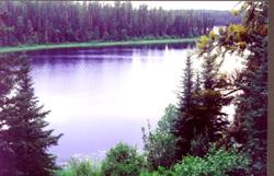 Follow the step path down to scenic Grace Lake.